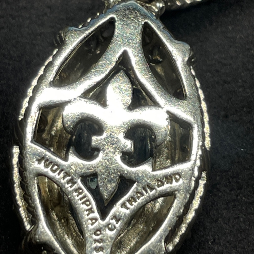 Judith Ripka 925 Silver with Marquise Blue Topaz and CZ Gemstones - Picture 2 of 5